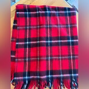 New vintage Red Plaid camp stadium throw blanket 50x60”